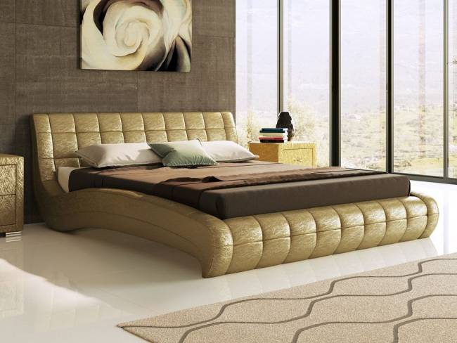 Кровать Nuvola 1, цвет: Экокожа Золото Кровать Nuvola 1, цвет: Экокожа Золото