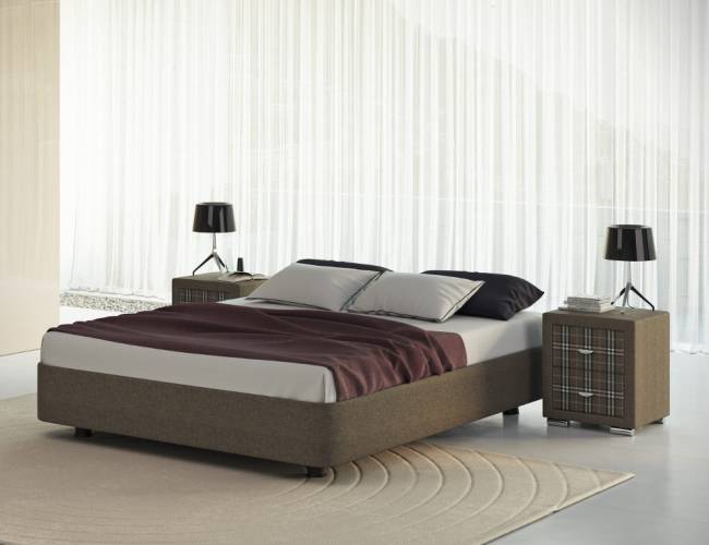 Кровать Rocky Base, цвет: Рогожка Коричневая ткань Кровать Rocky Base, цвет: Рогожка Коричневая ткань