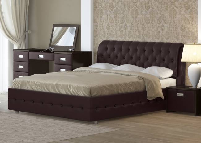 Кровать Como 4, цвет: Экокожа Коричневая Кровать Como 4, цвет: Экокожа Коричневая