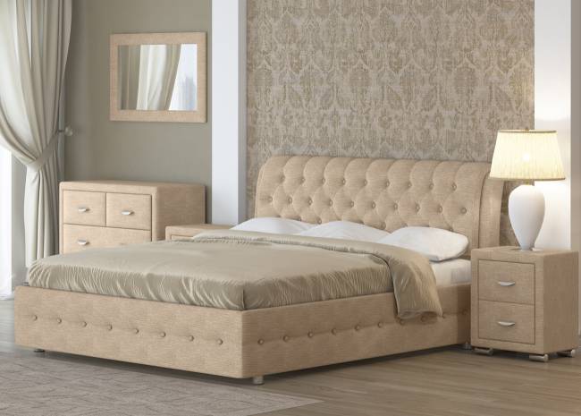 Кровать Como 4, цвет: Глазго Бежевый Кровать Como 4, цвет: Глазго Бежевый