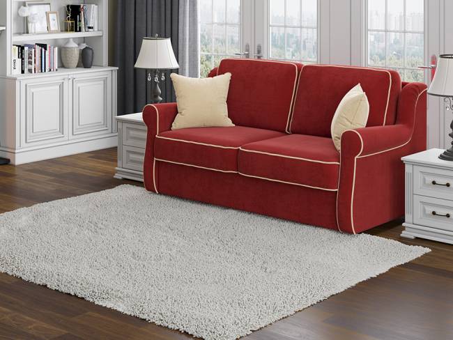 Диван Synergy Grace с механизмом и матрасом ткань велюр Forest 13 цвет красный фото в интерьере Диван Synergy Grace с механизмом и матрасом ткань велюр Forest 13 цвет красный фото в интерьере