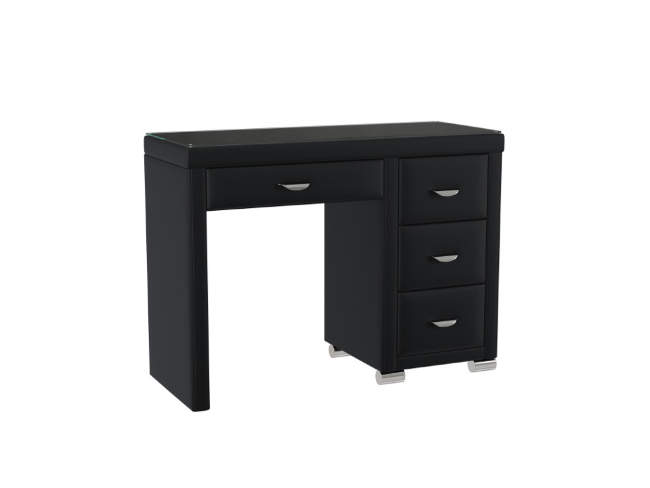 Туалетный стол OrmaSoft 2 (4 ящика) правый, цвет: Экокожа Черный Туалетный стол OrmaSoft 2 (4 ящика) правый, цвет: Экокожа Черный